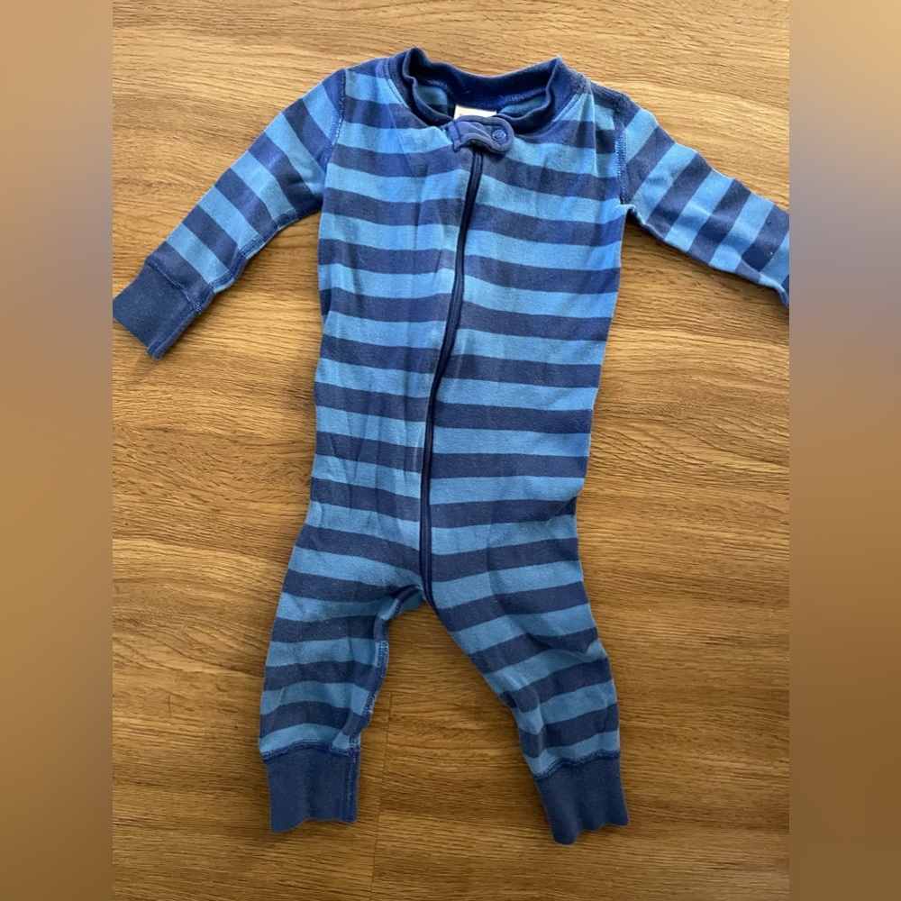 Hanna Andersson classic blue striped pajamas